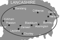 lancashire map - blackburn and surrounding area